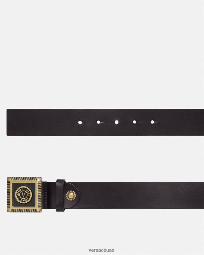 رجال حزام بشعار على شكل حرف V Versace الذهب الأسود 0FVD2J2504 مُكَمِّلات