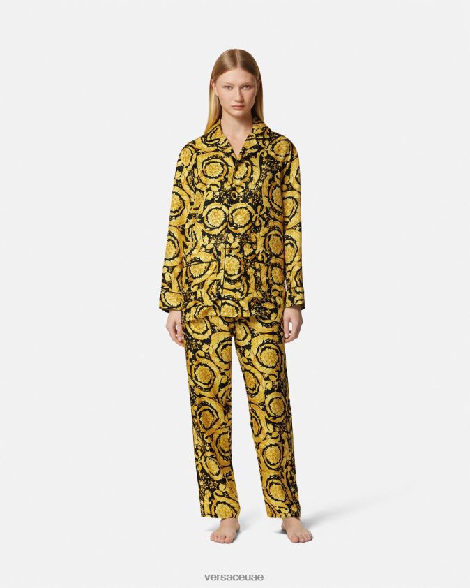نحيف بنطال بيجامة حرير بطبعة الباروك Versace مطبعة 0FVD2J1026 الملابس الداخلية وملابس البحر