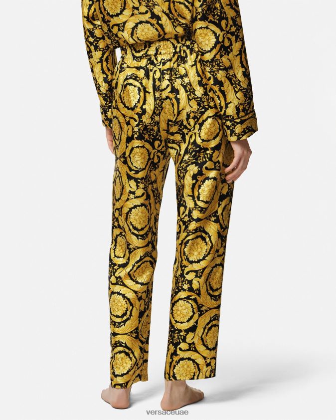 نحيف بنطال بيجامة حرير بطبعة الباروك Versace مطبعة 0FVD2J1026 الملابس الداخلية وملابس البحر