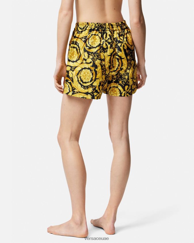 نحيف شورت بيجامة حرير بطبعات الباروك Versace مطبعة 0FVD2J1030 الملابس الداخلية وملابس البحر