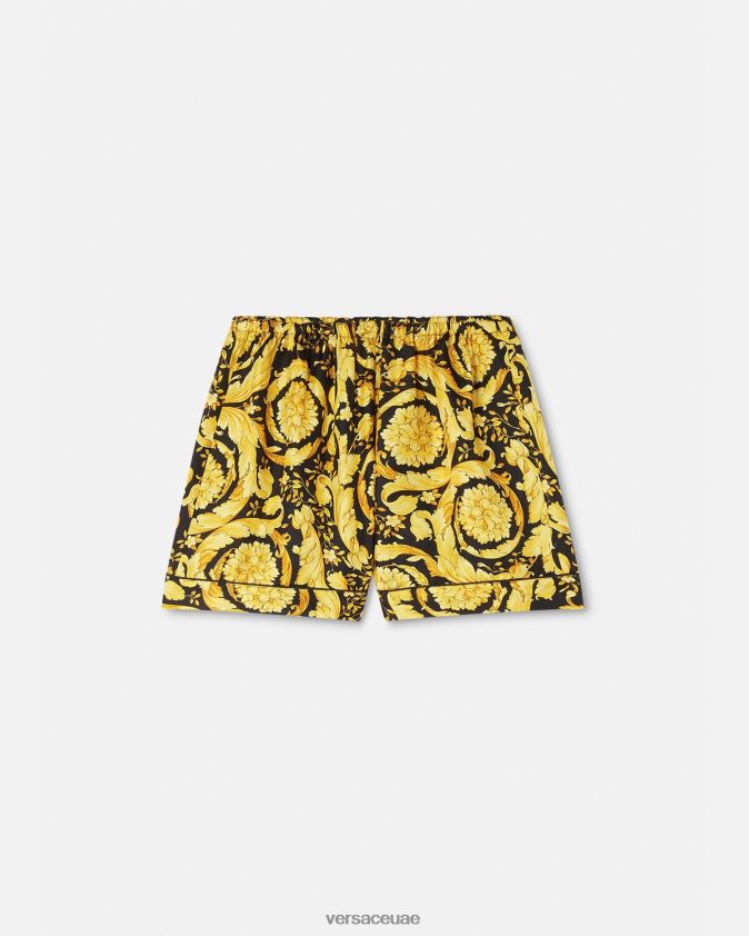 نحيف شورت بيجامة حرير بطبعات الباروك Versace مطبعة 0FVD2J1031 الملابس الداخلية وملابس البحر