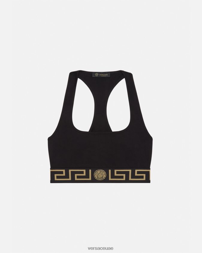 نحيف حمالة صدر رياضية على الحدود اليونانية Versace أسود 0FVD2J1036 الملابس الداخلية وملابس البحر