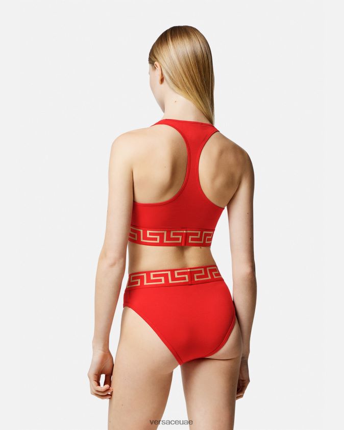 نحيف حمالة صدر رياضية على الحدود اليونانية Versace أحمر 0FVD2J1037 الملابس الداخلية وملابس البحر
