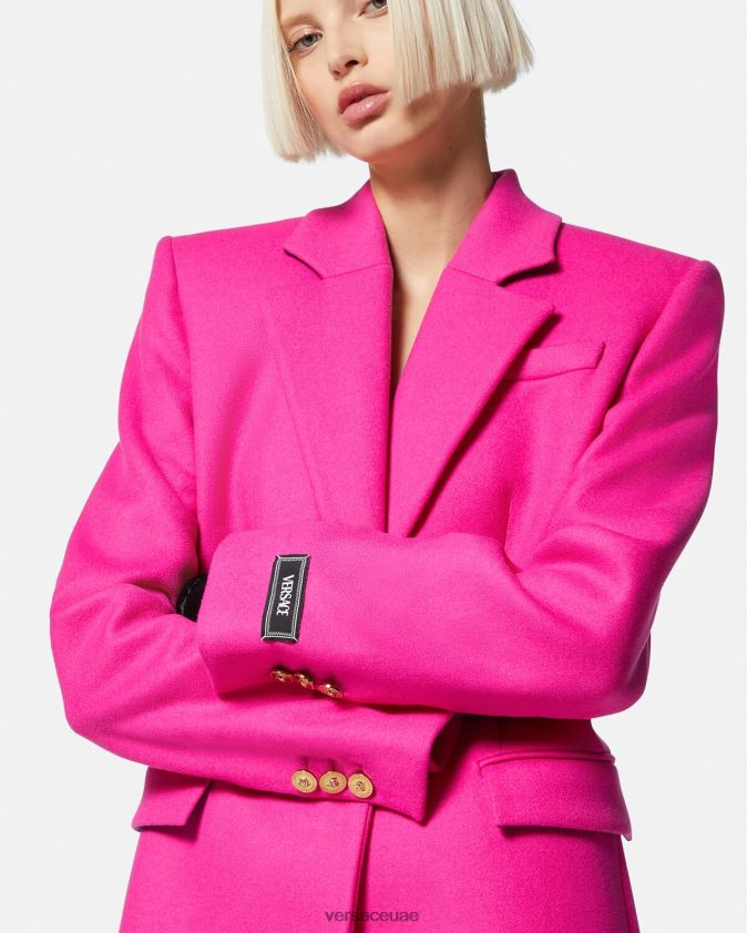نحيف ميدوسا معطف طويل من الصوف Versace ضارب الى الحمرة 0FVD2J104 ملابس