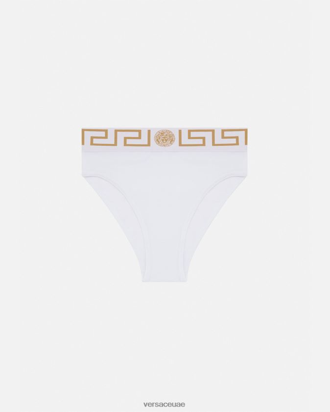 نحيف الحدود اليونانية ملخصات عالية الساق Versace أبيض 0FVD2J1056 الملابس الداخلية وملابس البحر