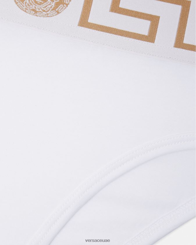 نحيف الحدود اليونانية ملخصات عالية الساق Versace أبيض 0FVD2J1056 الملابس الداخلية وملابس البحر