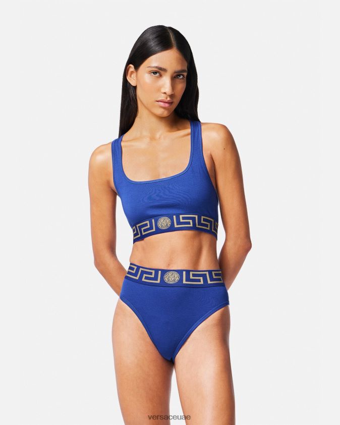 نحيف الحدود اليونانية ملخصات عالية الساق Versace أزرق 0FVD2J1058 الملابس الداخلية وملابس البحر