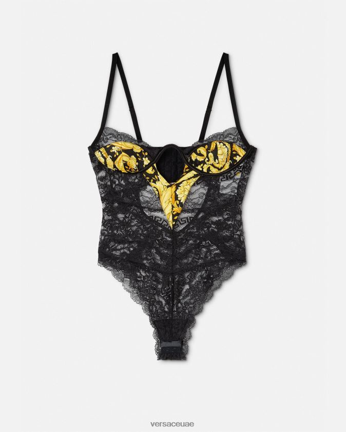 نحيف ارتداءها الدانتيل الباروك Versace أسود 0FVD2J1069 الملابس الداخلية وملابس البحر
