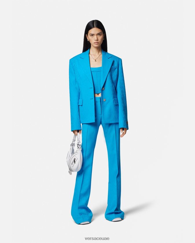 نحيف سترة جاكار بالكامل Versace أزرق 0FVD2J106 ملابس