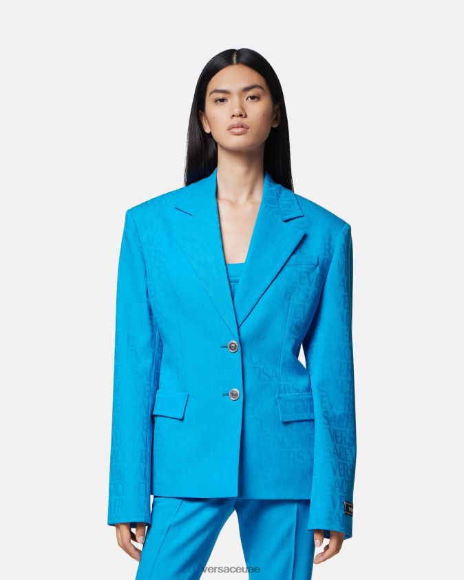 نحيف سترة جاكار بالكامل Versace أزرق 0FVD2J106 ملابس