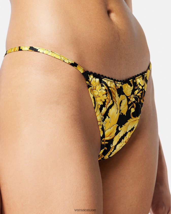 نحيف ثونغ حرير بطبعة الباروك Versace مطبعة 0FVD2J1071 الملابس الداخلية وملابس البحر