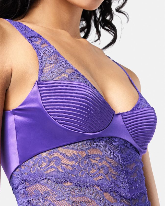 نحيف ارتداءها الدانتيل Versace البنفسجي 0FVD2J1078 الملابس الداخلية وملابس البحر