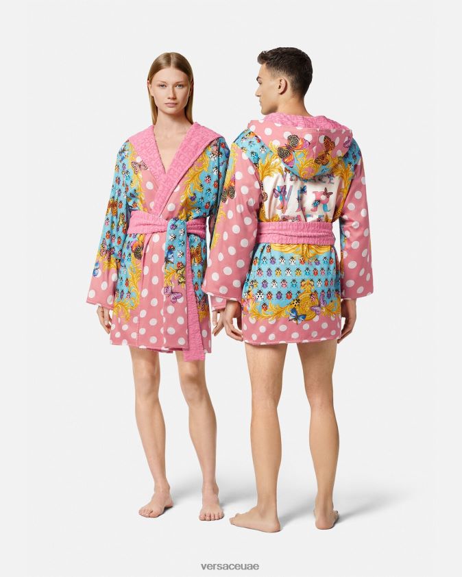نحيف الفراشات رداء حمام قصير Versace مطبعة 0FVD2J1080 الملابس الداخلية وملابس البحر