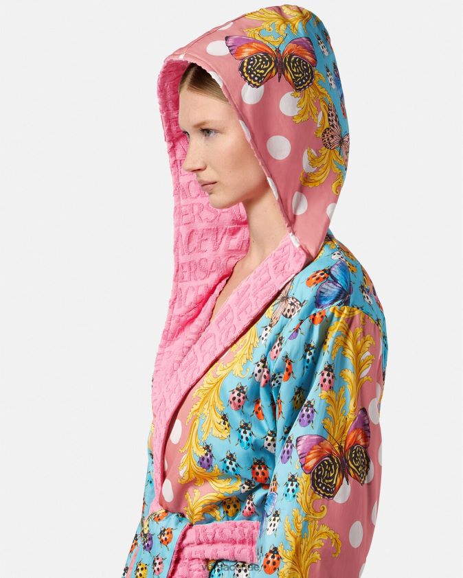 نحيف الفراشات رداء حمام قصير Versace مطبعة 0FVD2J1080 الملابس الداخلية وملابس البحر