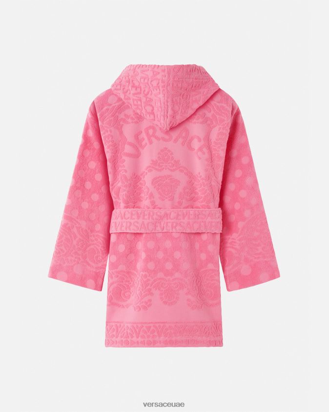 نحيف رداء حمام قصير بتصميم صدف باروكي Versace لون القرنفل 0FVD2J1081 الملابس الداخلية وملابس البحر