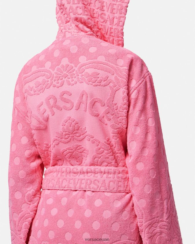 نحيف رداء حمام قصير بتصميم صدف باروكي Versace لون القرنفل 0FVD2J1081 الملابس الداخلية وملابس البحر