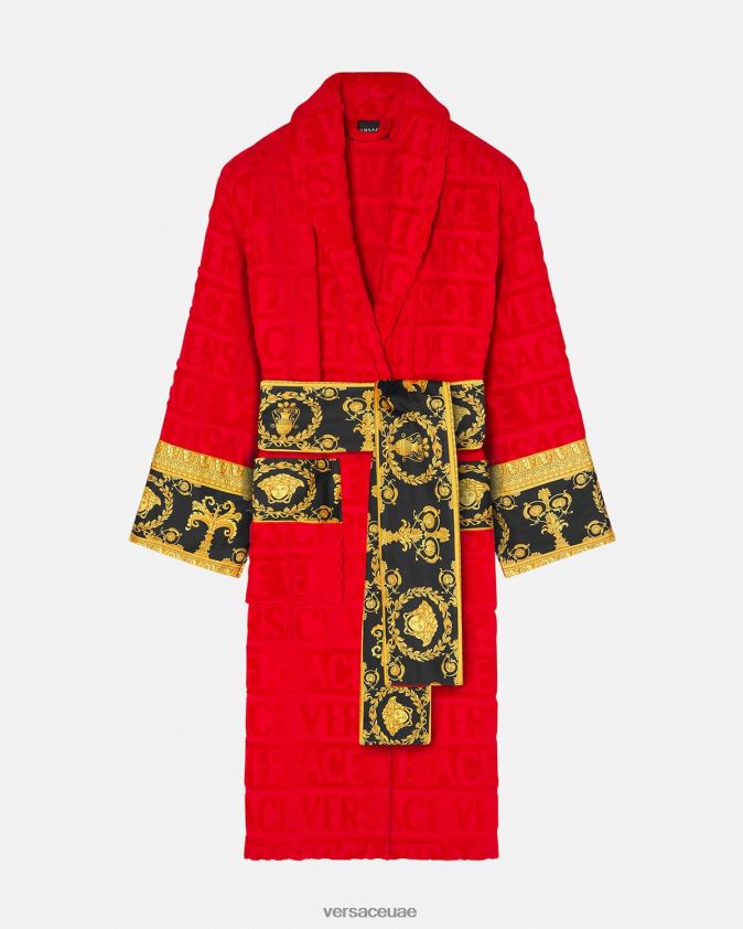 نحيف أنا رداء الحمام الباروكي Versace أحمر 0FVD2J1092 الملابس الداخلية وملابس البحر