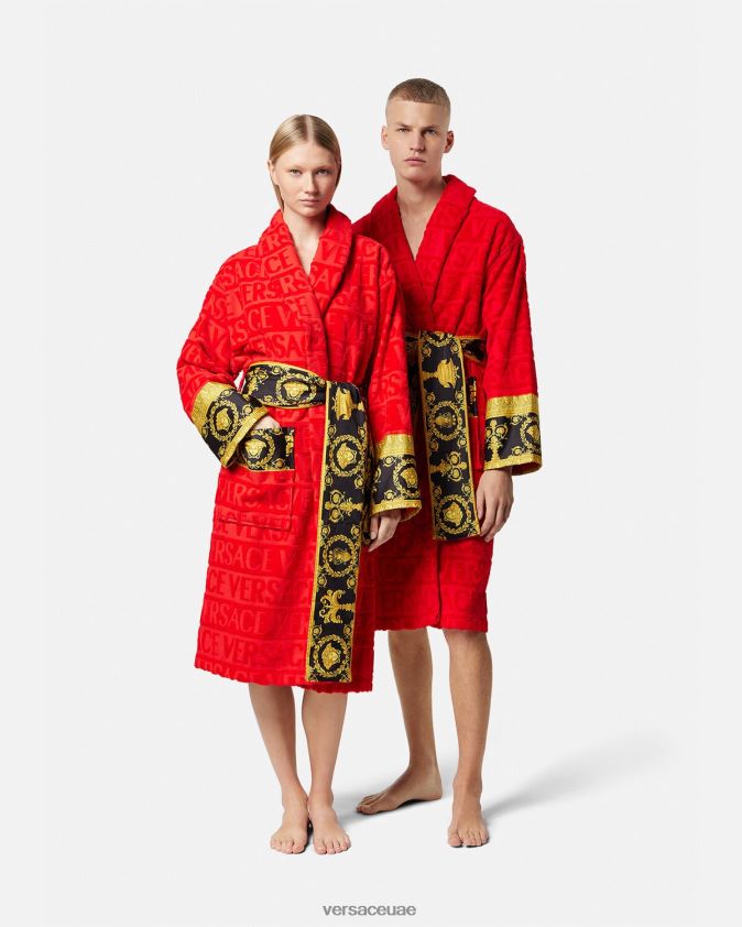 نحيف أنا رداء الحمام الباروكي Versace أحمر 0FVD2J1092 الملابس الداخلية وملابس البحر