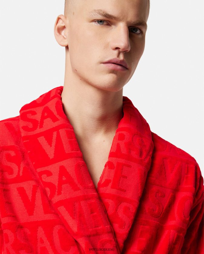نحيف أنا رداء الحمام الباروكي Versace أحمر 0FVD2J1092 الملابس الداخلية وملابس البحر
