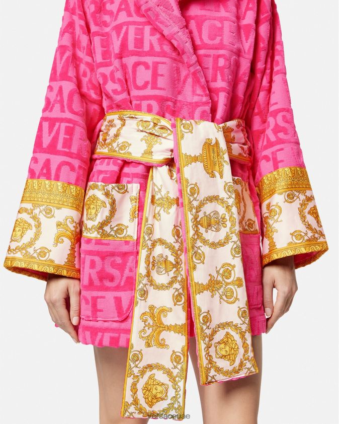 نحيف رداء حمام قصير بالكامل Versace ضارب الى الحمرة 0FVD2J1093 الملابس الداخلية وملابس البحر