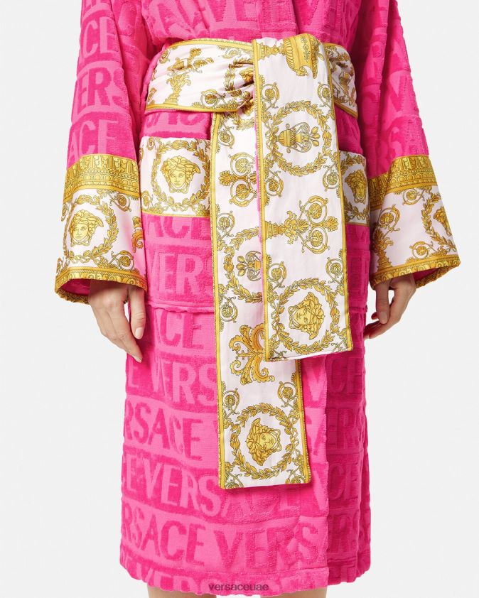 نحيف أنا رداء الحمام الباروكي Versace ضارب الى الحمرة 0FVD2J1094 الملابس الداخلية وملابس البحر