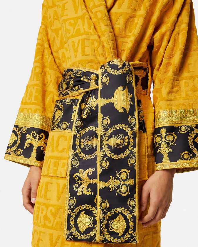 نحيف أنا رداء الحمام الباروكي Versace أصفر 0FVD2J1096 الملابس الداخلية وملابس البحر