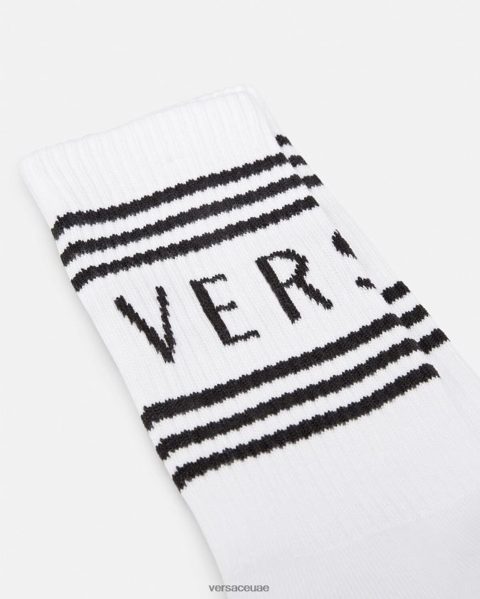 نحيف جوارب بشعار عتيق Versace أبيض 0FVD2J1100 الملابس الداخلية وملابس البحر