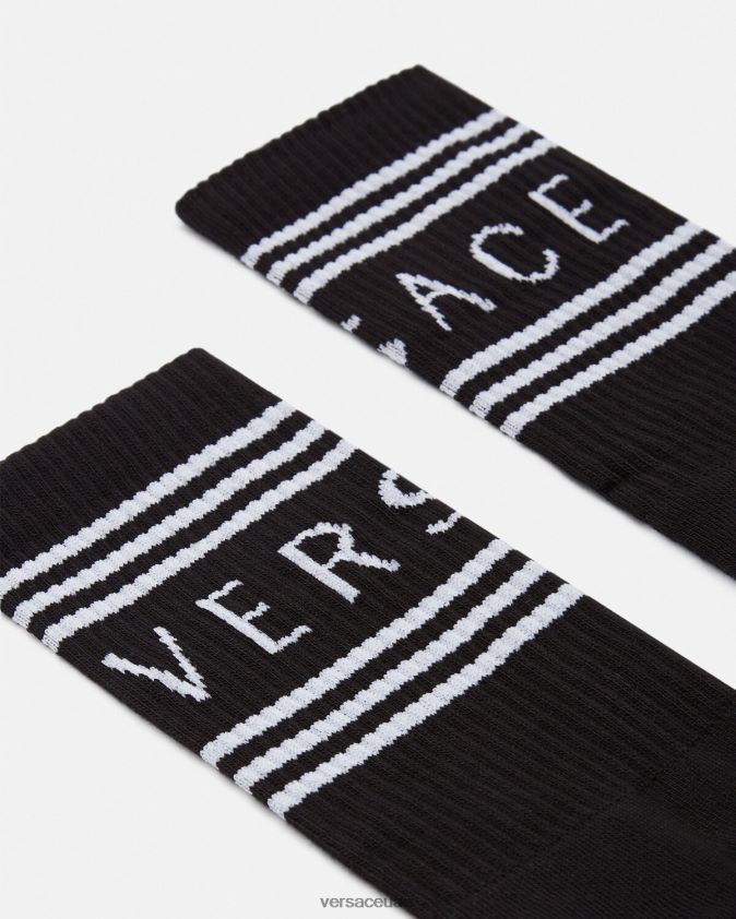 نحيف جوارب بشعار التسعينيات Versace أسود 0FVD2J1102 الملابس الداخلية وملابس البحر