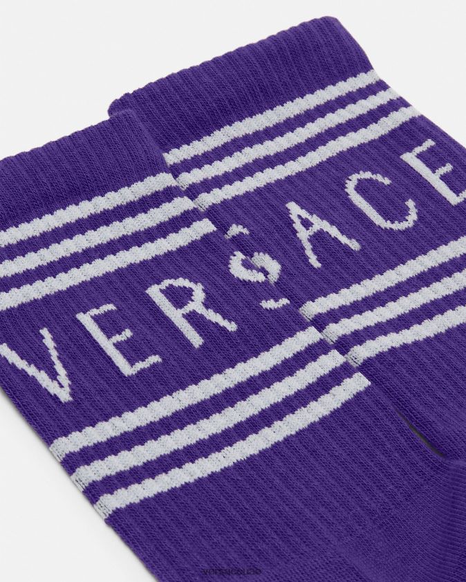 نحيف جوارب بشعار التسعينيات Versace البنفسجي 0FVD2J1108 الملابس الداخلية وملابس البحر
