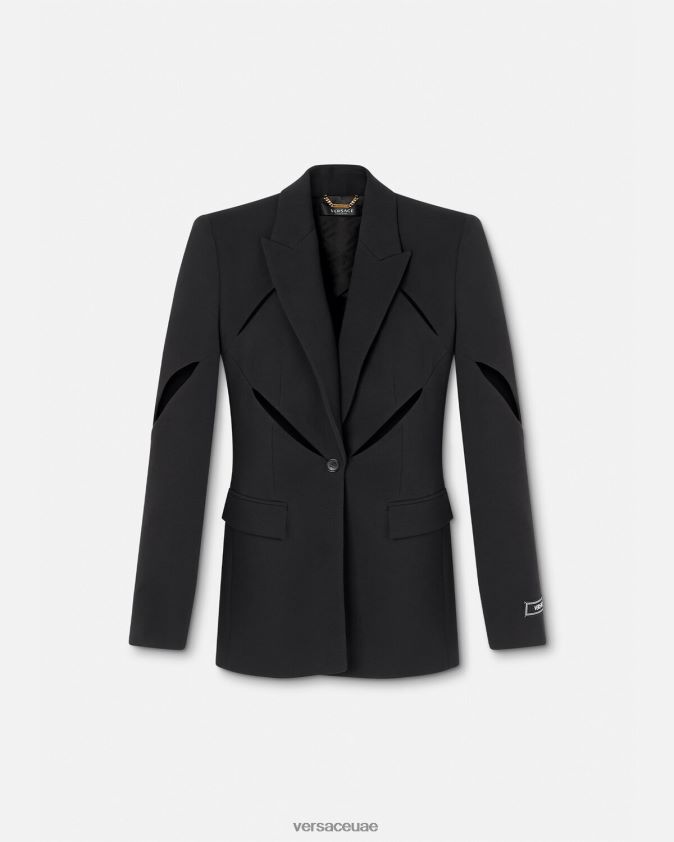 نحيف سترة ممزقة أحادية الصدر Versace أسود 0FVD2J111 ملابس