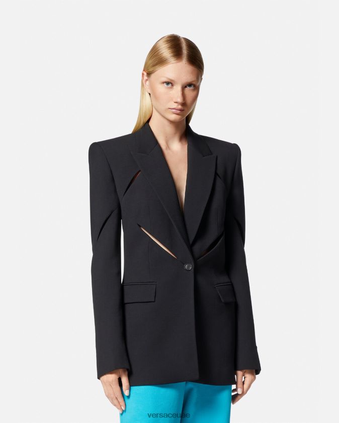 نحيف سترة ممزقة أحادية الصدر Versace أسود 0FVD2J111 ملابس