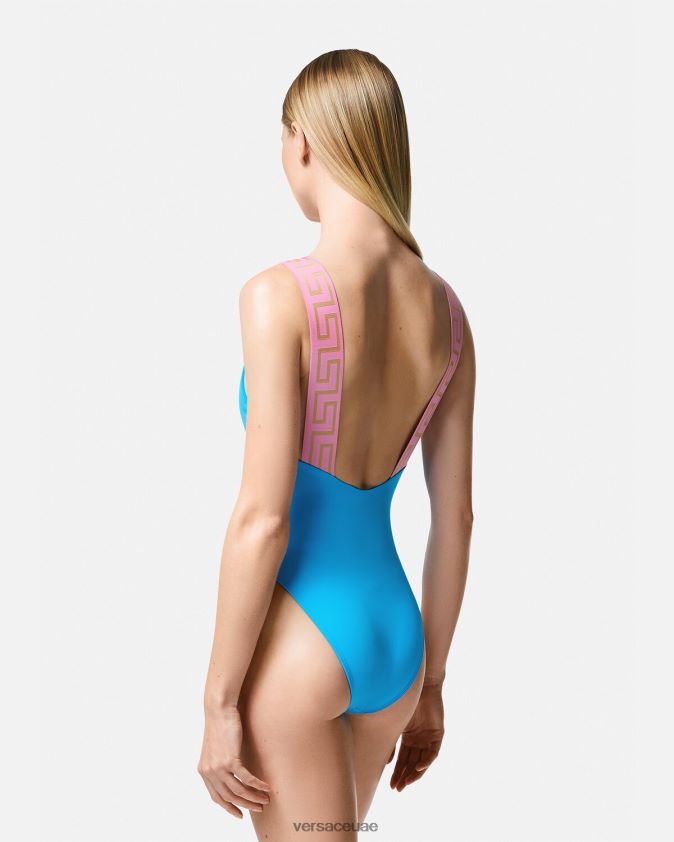 نحيف الحدود اليونانية ملابس السباحة قطعة واحدة Versace أزرق 0FVD2J1136 الملابس الداخلية وملابس البحر