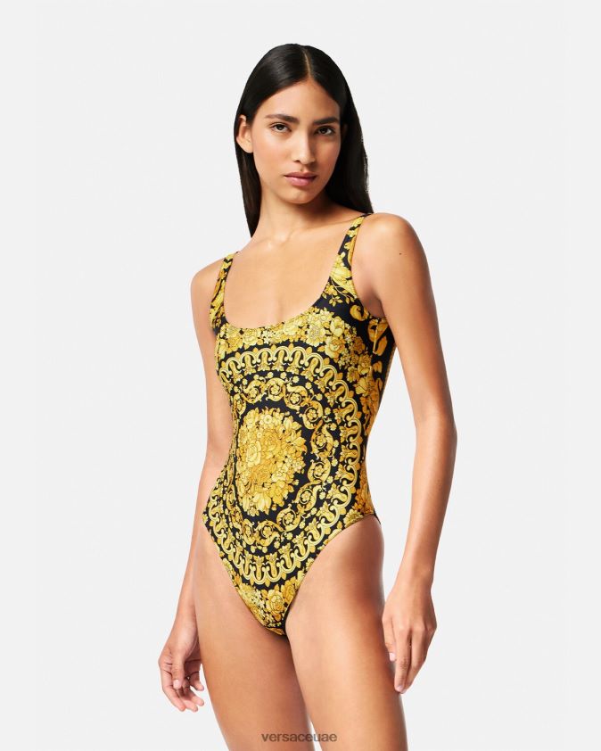 نحيف ملابس سباحة قطعة واحدة بطباعة الباروك Versace مطبعة 0FVD2J1143 الملابس الداخلية وملابس البحر