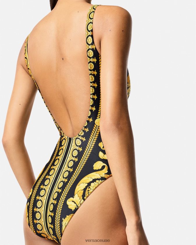 نحيف ملابس سباحة قطعة واحدة بطباعة الباروك Versace مطبعة 0FVD2J1143 الملابس الداخلية وملابس البحر