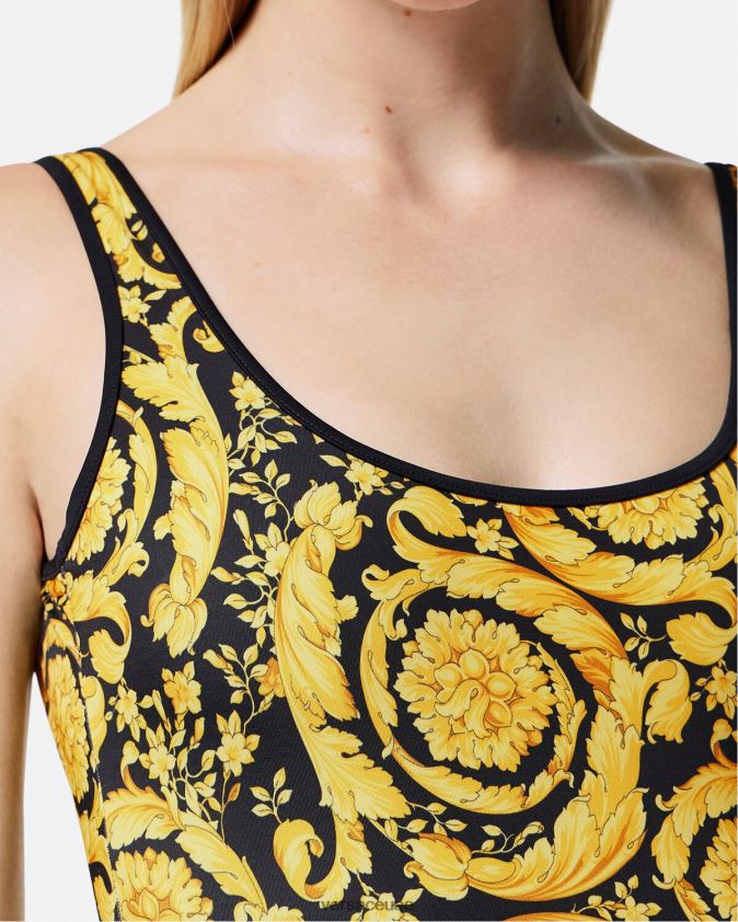 نحيف ملابس سباحة قطعة واحدة بطباعة الباروك Versace مطبعة 0FVD2J1144 الملابس الداخلية وملابس البحر
