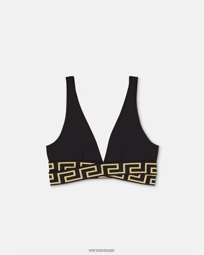 نحيف أعلى بيكيني مثلث الحدود اليونانية Versace أسود 0FVD2J1150 الملابس الداخلية وملابس البحر