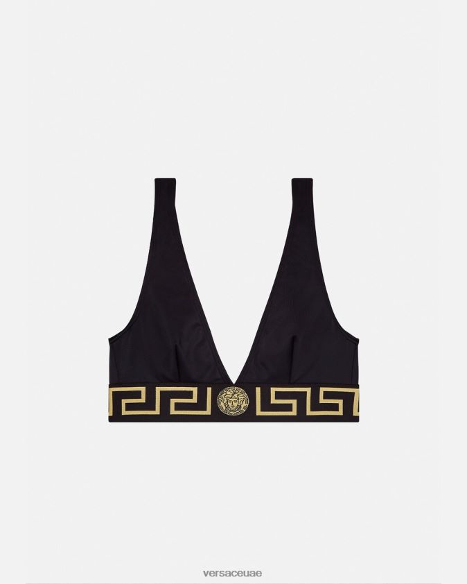 نحيف قمة بيكيني على الحدود اليونانية Versace أسود 0FVD2J1152 الملابس الداخلية وملابس البحر