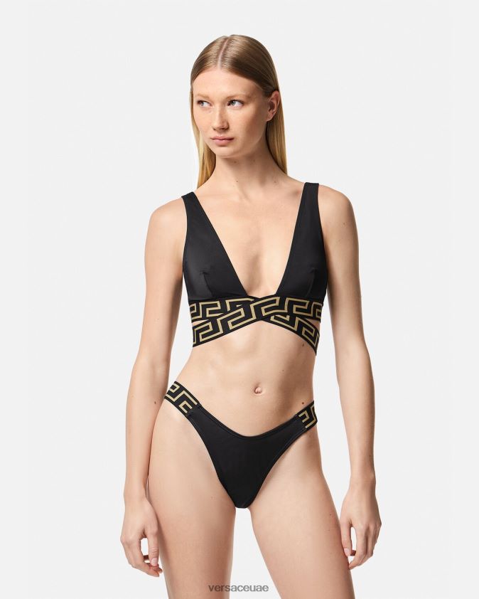 نحيف قيعان بيكيني الحدود اليونانية Versace أسود 0FVD2J1157 الملابس الداخلية وملابس البحر