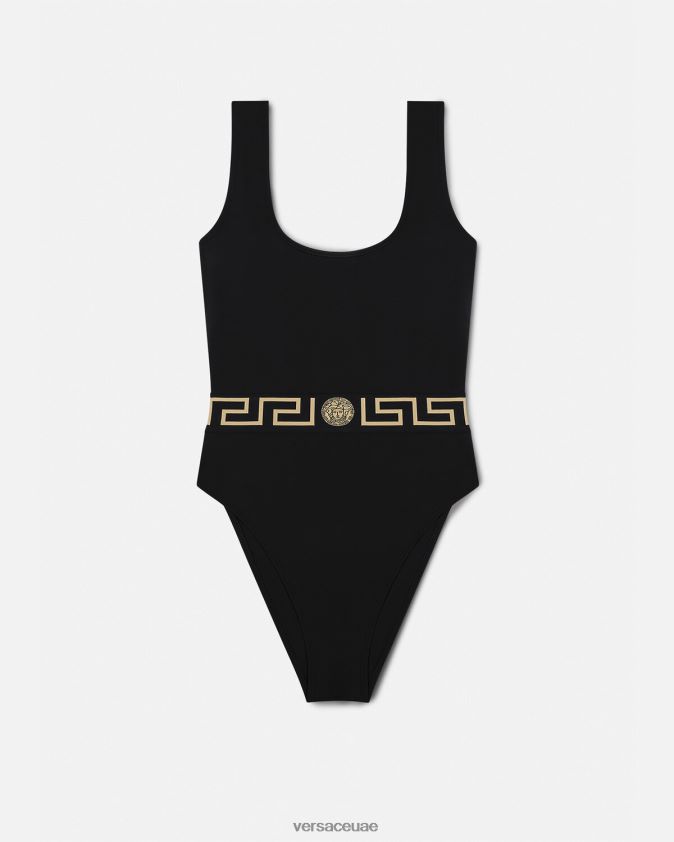 نحيف ملابس السباحة اليونانية قطعة واحدة Versace أسود 0FVD2J1158 الملابس الداخلية وملابس البحر