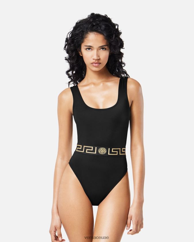 نحيف ملابس السباحة اليونانية قطعة واحدة Versace أسود 0FVD2J1158 الملابس الداخلية وملابس البحر