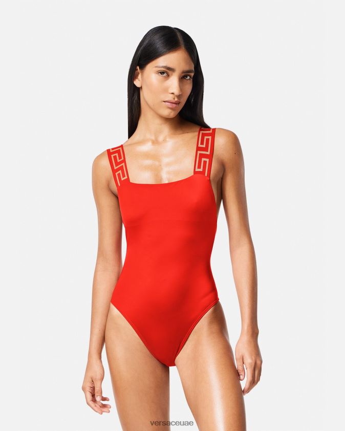 نحيف الحدود اليونانية ملابس السباحة قطعة واحدة Versace أحمر 0FVD2J1159 الملابس الداخلية وملابس البحر