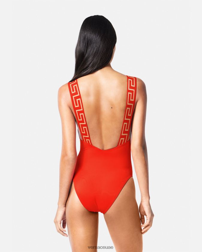 نحيف الحدود اليونانية ملابس السباحة قطعة واحدة Versace أحمر 0FVD2J1159 الملابس الداخلية وملابس البحر