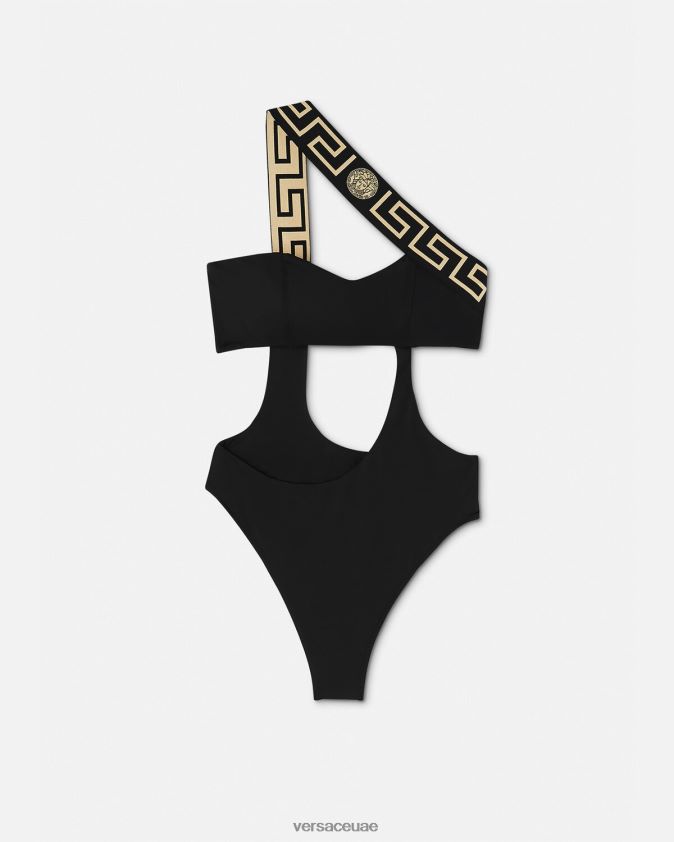 نحيف الحدود اليونانية ملابس السباحة قطعة واحدة Versace أسود 0FVD2J1161 الملابس الداخلية وملابس البحر