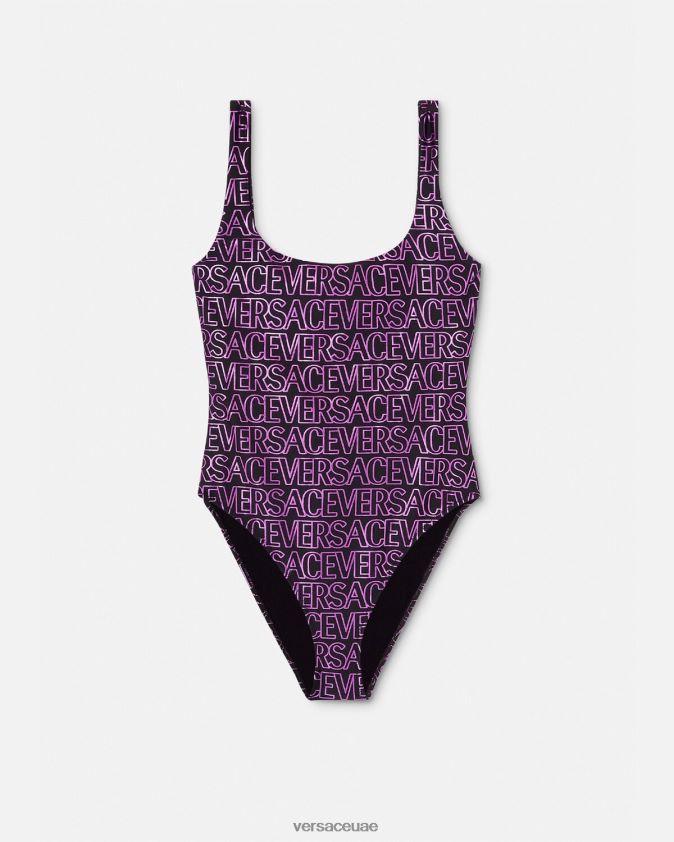 نحيف ملابس سباحة من قطعة واحدة Versace الفوشيه والطباعة 0FVD2J1169 الملابس الداخلية وملابس البحر