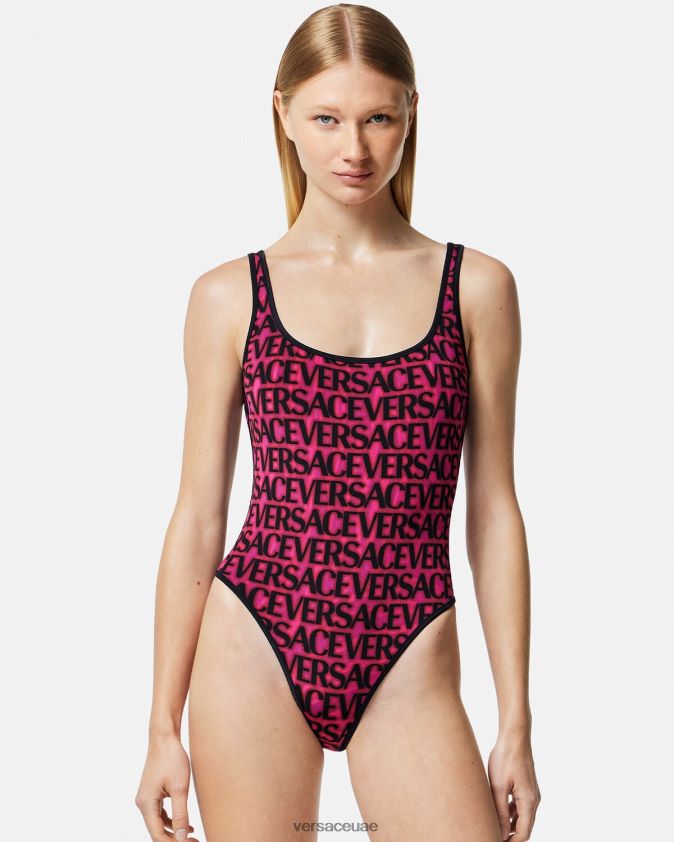 نحيف ملابس السباحة ذات الوجهين Versace الفوشيه والطباعة 0FVD2J1170 الملابس الداخلية وملابس البحر
