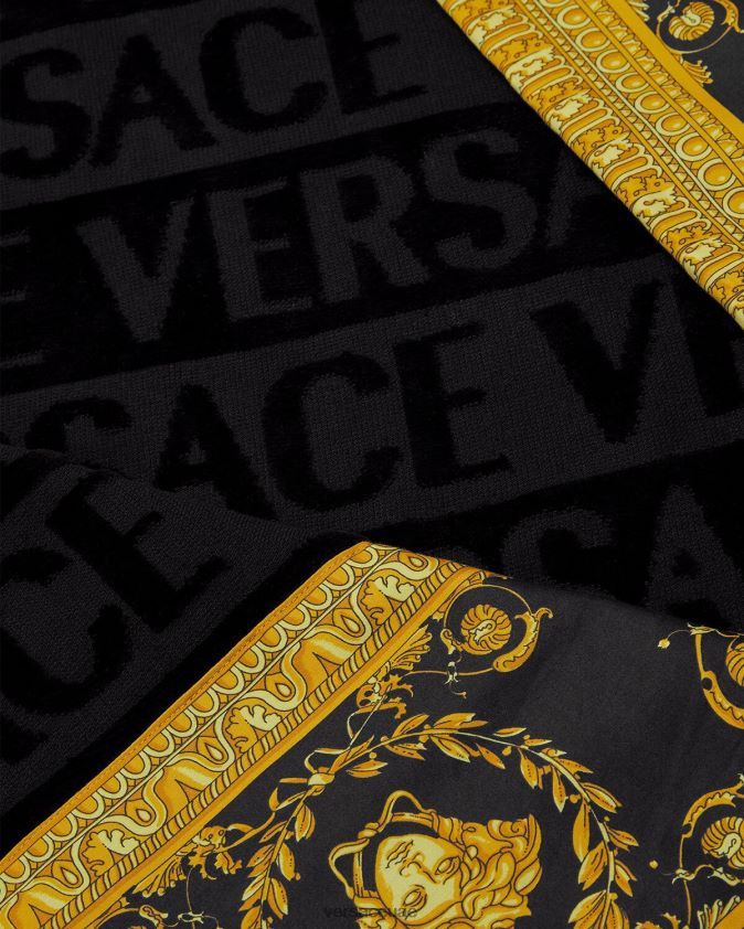 نحيف أنا منشفة الشاطئ الباروك Versace أسود 0FVD2J1198 الملابس الداخلية وملابس البحر
