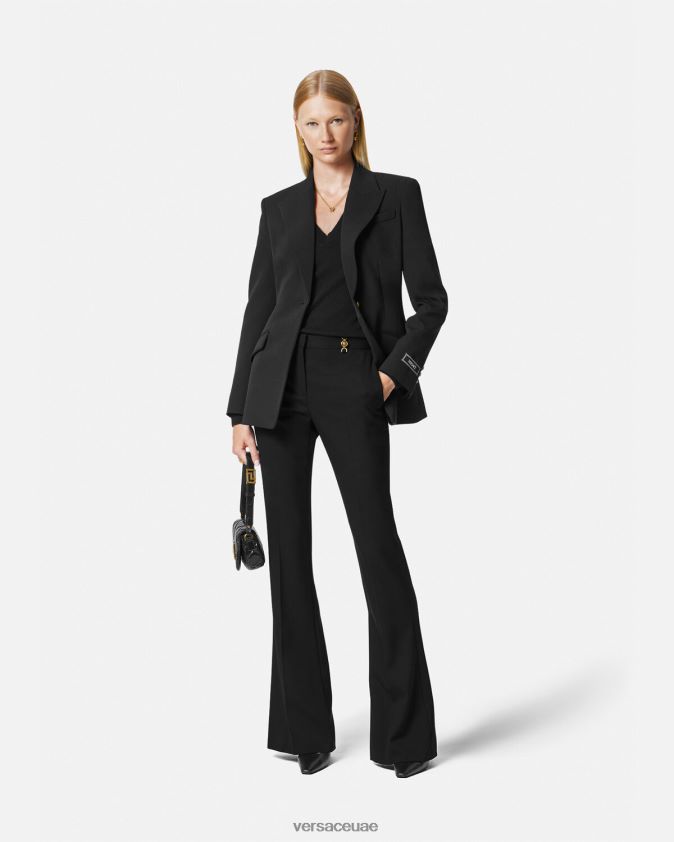 نحيف بنطال مُفصل بتصميم واسع Versace أسود 0FVD2J119 ملابس