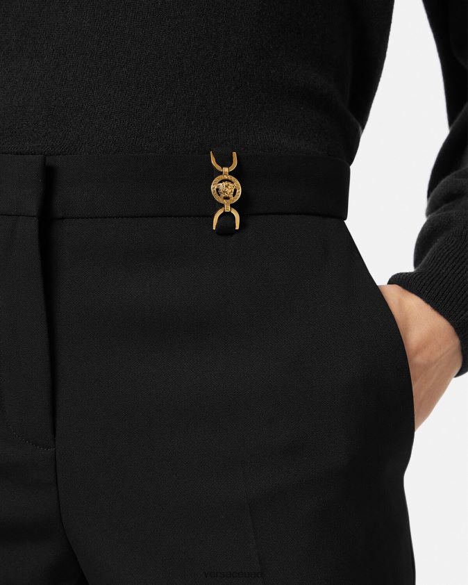 نحيف بنطال مُفصل بتصميم واسع Versace أسود 0FVD2J119 ملابس