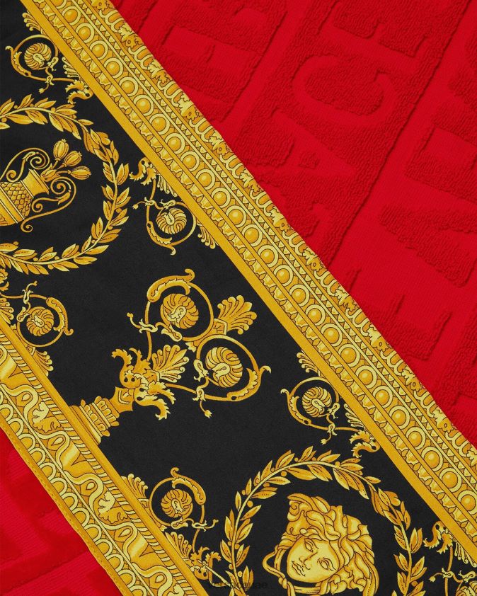 نحيف أنا منشفة الشاطئ الباروك Versace أحمر 0FVD2J1201 الملابس الداخلية وملابس البحر