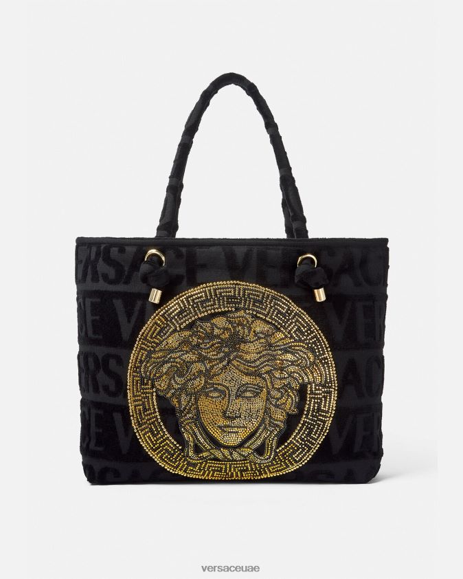 نحيف حقيبة حمل منشفة ميدوسا الكريستال Versace أسود 0FVD2J1210 الملابس الداخلية وملابس البحر